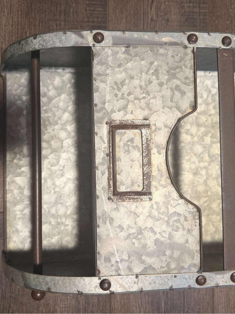 Galvanized Metal wall hanging toilet paper and magazine holder - Rustic Silver - Picture 2 of 2